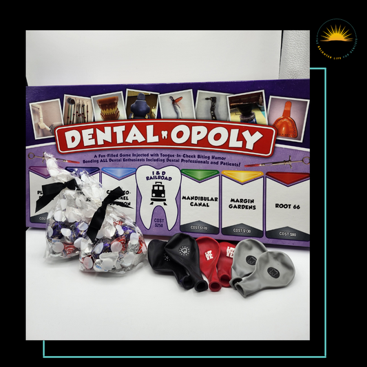 Dentalopoly Game, Candies and Dental Party Balloons
