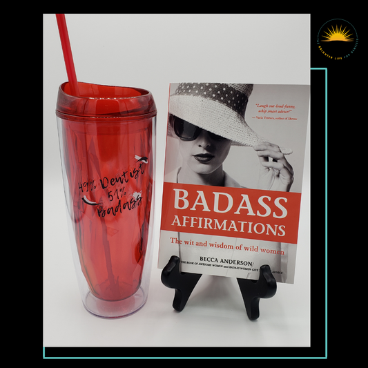 Badass Dentist Gift: Includes a 49% Dentist, 51% Badass plastic drinking cup with straw and Badass Affirmations book